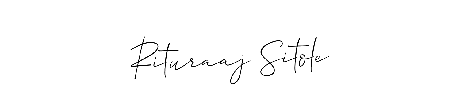 Make a short Rituraaj Sitole signature style. Manage your documents anywhere anytime using Allison_Script. Create and add eSignatures, submit forms, share and send files easily. Rituraaj Sitole signature style 2 images and pictures png