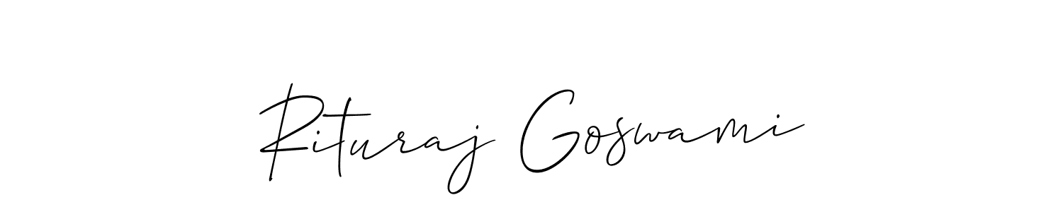 Create a beautiful signature design for name Rituraj Goswami. With this signature (Allison_Script) fonts, you can make a handwritten signature for free. Rituraj Goswami signature style 2 images and pictures png
