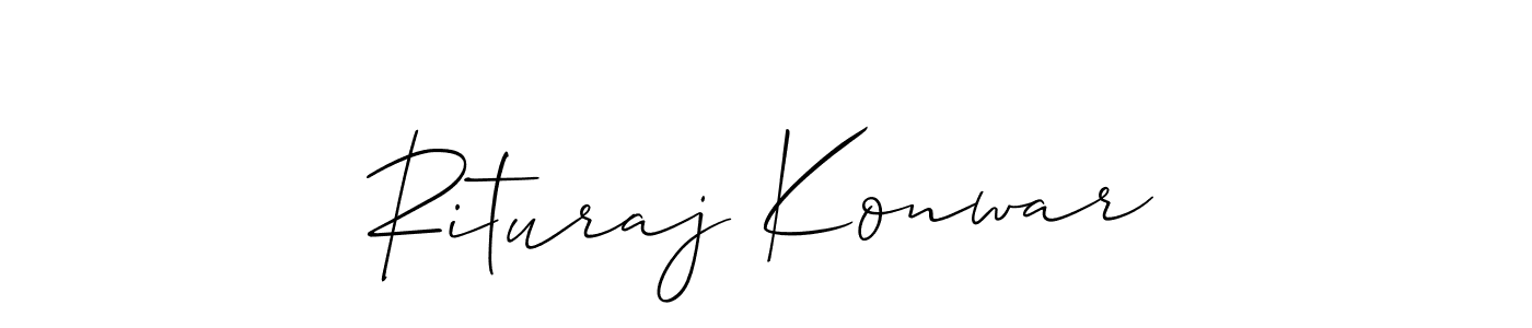 How to make Rituraj Konwar name signature. Use Allison_Script style for creating short signs online. This is the latest handwritten sign. Rituraj Konwar signature style 2 images and pictures png