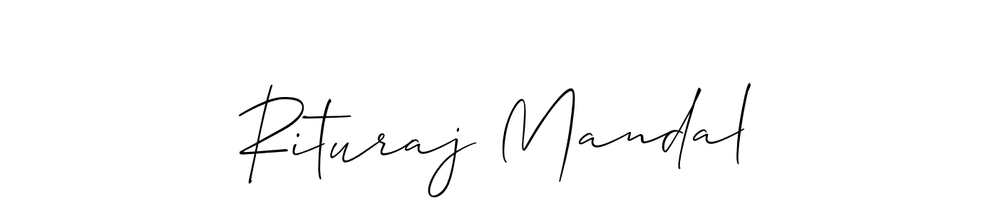 Allison_Script is a professional signature style that is perfect for those who want to add a touch of class to their signature. It is also a great choice for those who want to make their signature more unique. Get Rituraj Mandal name to fancy signature for free. Rituraj Mandal signature style 2 images and pictures png