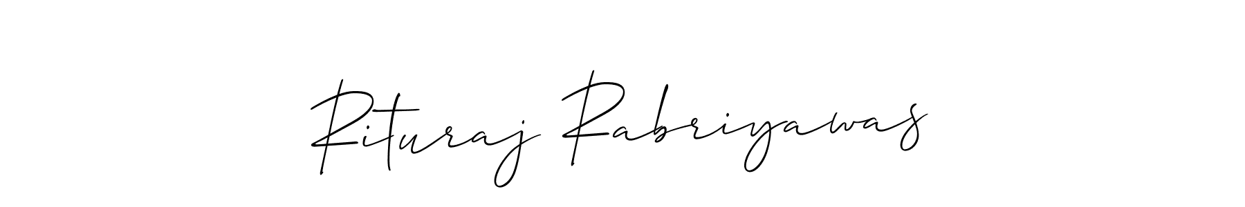 Similarly Allison_Script is the best handwritten signature design. Signature creator online .You can use it as an online autograph creator for name Rituraj Rabriyawas. Rituraj Rabriyawas signature style 2 images and pictures png