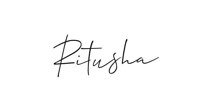 You can use this online signature creator to create a handwritten signature for the name Ritusha. This is the best online autograph maker. Ritusha signature style 2 images and pictures png