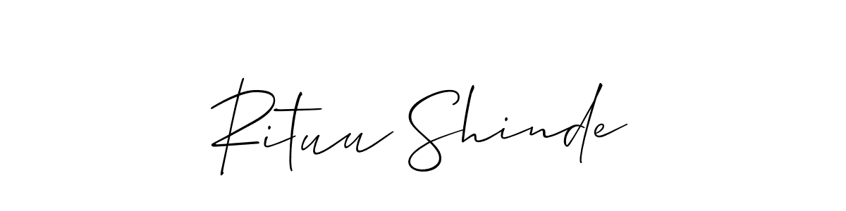 The best way (Allison_Script) to make a short signature is to pick only two or three words in your name. The name Rituu Shinde include a total of six letters. For converting this name. Rituu Shinde signature style 2 images and pictures png