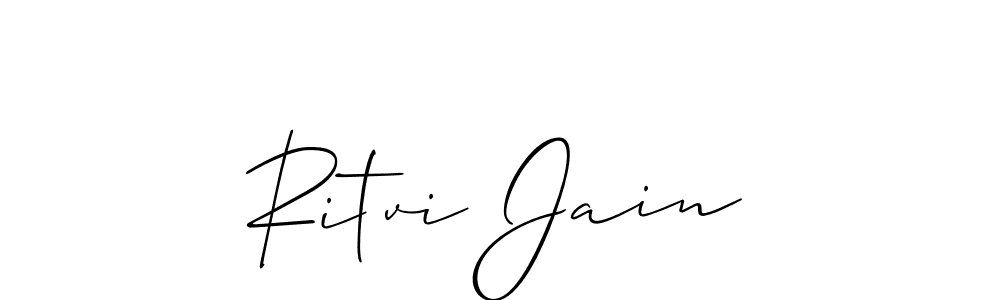 Make a beautiful signature design for name Ritvi Jain. With this signature (Allison_Script) style, you can create a handwritten signature for free. Ritvi Jain signature style 2 images and pictures png