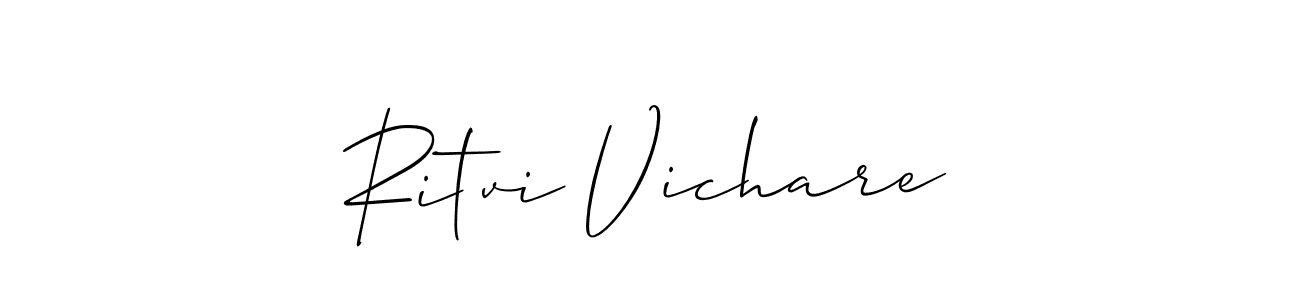 Similarly Allison_Script is the best handwritten signature design. Signature creator online .You can use it as an online autograph creator for name Ritvi Vichare. Ritvi Vichare signature style 2 images and pictures png