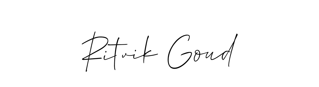 How to Draw Ritvik Goud signature style? Allison_Script is a latest design signature styles for name Ritvik Goud. Ritvik Goud signature style 2 images and pictures png