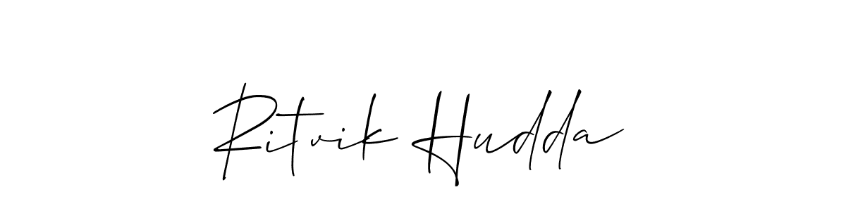 You should practise on your own different ways (Allison_Script) to write your name (Ritvik Hudda) in signature. don't let someone else do it for you. Ritvik Hudda signature style 2 images and pictures png