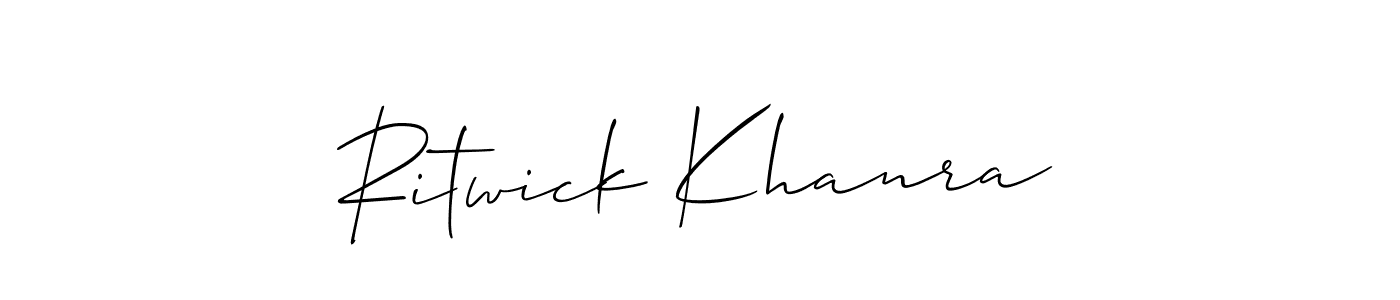 How to Draw Ritwick Khanra signature style? Allison_Script is a latest design signature styles for name Ritwick Khanra. Ritwick Khanra signature style 2 images and pictures png