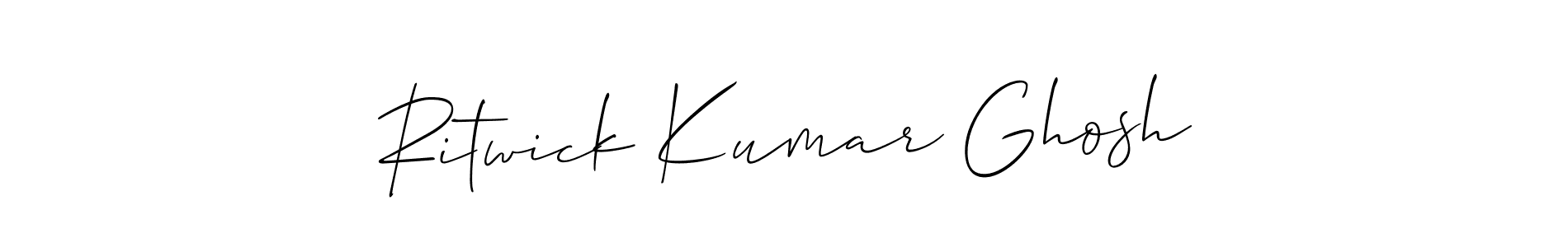 Create a beautiful signature design for name Ritwick Kumar Ghosh. With this signature (Allison_Script) fonts, you can make a handwritten signature for free. Ritwick Kumar Ghosh signature style 2 images and pictures png