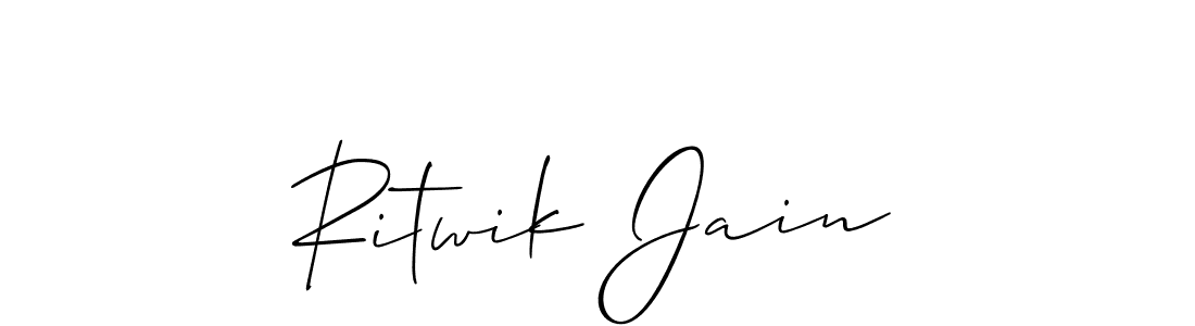 How to make Ritwik Jain name signature. Use Allison_Script style for creating short signs online. This is the latest handwritten sign. Ritwik Jain signature style 2 images and pictures png