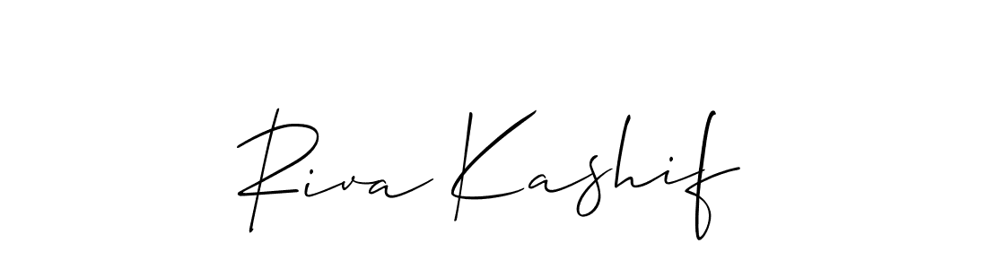 How to make Riva Kashif name signature. Use Allison_Script style for creating short signs online. This is the latest handwritten sign. Riva Kashif signature style 2 images and pictures png