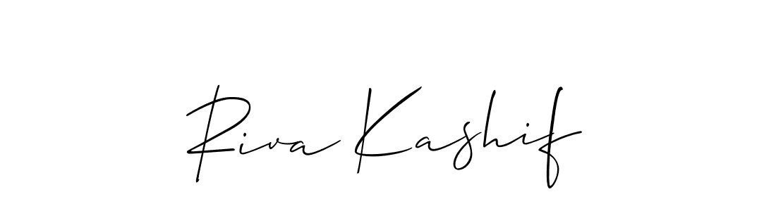 You should practise on your own different ways (Allison_Script) to write your name (Riva Kashif) in signature. don't let someone else do it for you. Riva Kashif signature style 2 images and pictures png