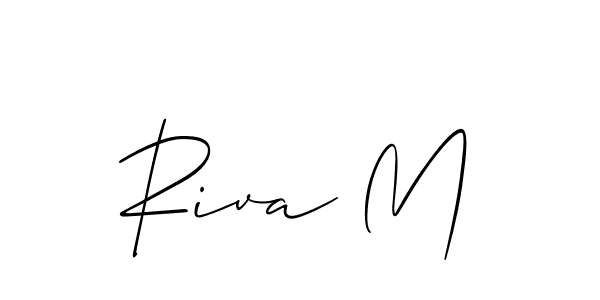 How to make Riva M signature? Allison_Script is a professional autograph style. Create handwritten signature for Riva M name. Riva M signature style 2 images and pictures png