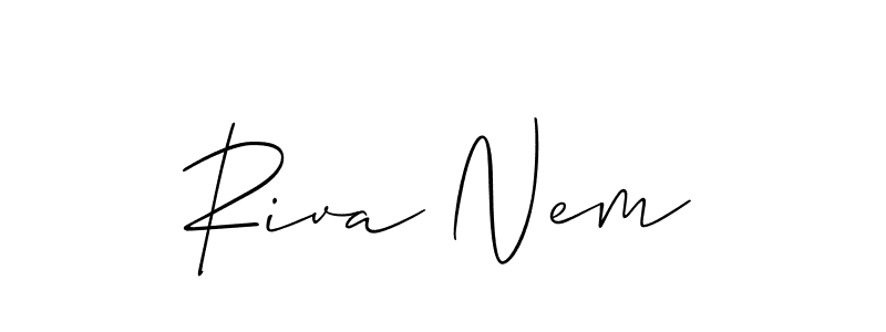 You can use this online signature creator to create a handwritten signature for the name Riva Nem. This is the best online autograph maker. Riva Nem signature style 2 images and pictures png