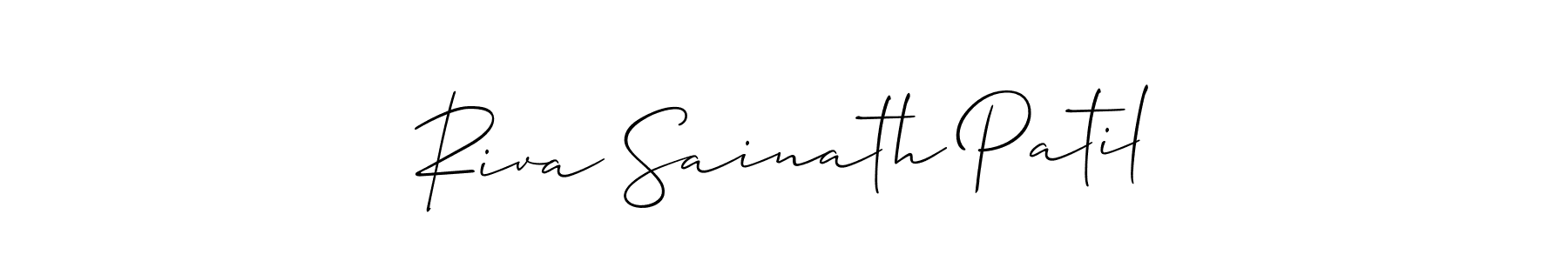 Use a signature maker to create a handwritten signature online. With this signature software, you can design (Allison_Script) your own signature for name Riva Sainath Patil. Riva Sainath Patil signature style 2 images and pictures png