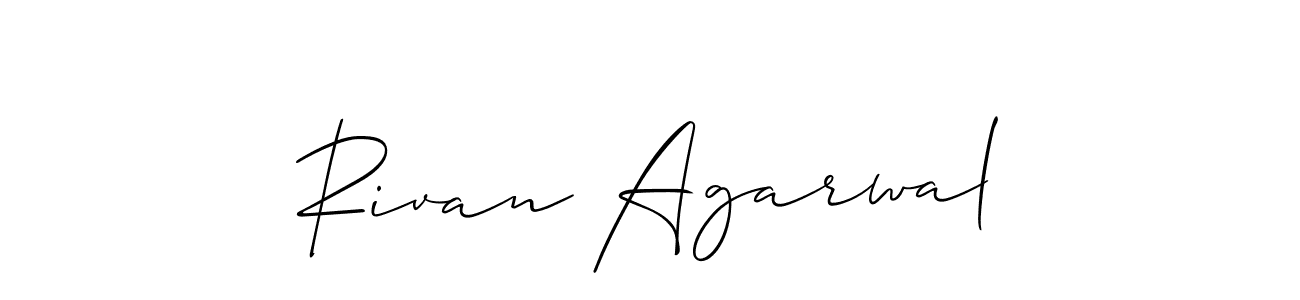 Make a beautiful signature design for name Rivan Agarwal. With this signature (Allison_Script) style, you can create a handwritten signature for free. Rivan Agarwal signature style 2 images and pictures png
