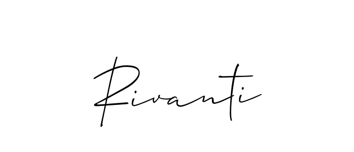 How to make Rivanti signature? Allison_Script is a professional autograph style. Create handwritten signature for Rivanti name. Rivanti signature style 2 images and pictures png