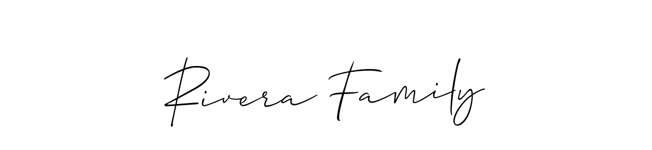 Design your own signature with our free online signature maker. With this signature software, you can create a handwritten (Allison_Script) signature for name Rivera Family. Rivera Family signature style 2 images and pictures png