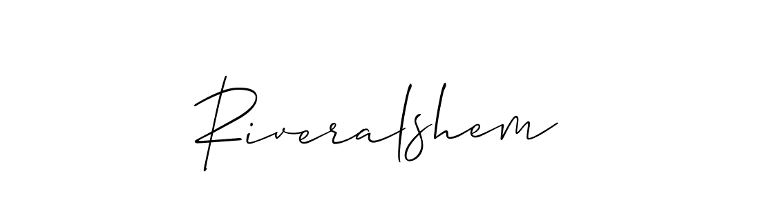 Make a short Riveralshem signature style. Manage your documents anywhere anytime using Allison_Script. Create and add eSignatures, submit forms, share and send files easily. Riveralshem signature style 2 images and pictures png