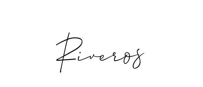 The best way (Allison_Script) to make a short signature is to pick only two or three words in your name. The name Riveros include a total of six letters. For converting this name. Riveros signature style 2 images and pictures png