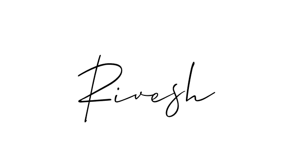 How to make Rivesh signature? Allison_Script is a professional autograph style. Create handwritten signature for Rivesh name. Rivesh signature style 2 images and pictures png