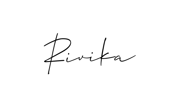 Make a beautiful signature design for name Rivika. With this signature (Allison_Script) style, you can create a handwritten signature for free. Rivika signature style 2 images and pictures png