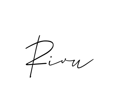 How to Draw Rivu signature style? Allison_Script is a latest design signature styles for name Rivu. Rivu signature style 2 images and pictures png