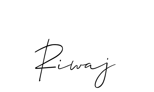 The best way (Allison_Script) to make a short signature is to pick only two or three words in your name. The name Riwaj include a total of six letters. For converting this name. Riwaj signature style 2 images and pictures png