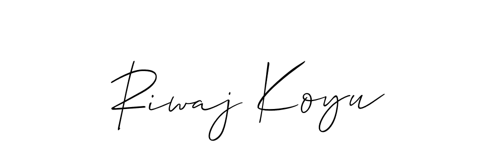 How to Draw Riwaj Koyu signature style? Allison_Script is a latest design signature styles for name Riwaj Koyu. Riwaj Koyu signature style 2 images and pictures png