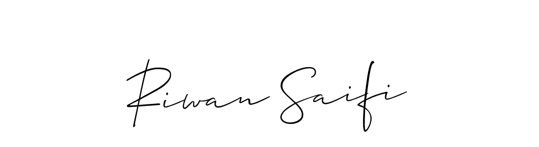 Make a short Riwan Saifi signature style. Manage your documents anywhere anytime using Allison_Script. Create and add eSignatures, submit forms, share and send files easily. Riwan Saifi signature style 2 images and pictures png