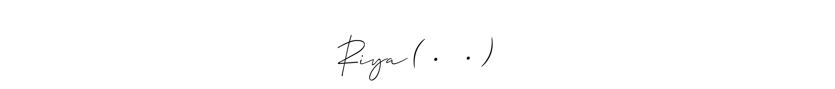 The best way (Allison_Script) to make a short signature is to pick only two or three words in your name. The name Riya (⁠•⁠‿⁠•⁠) include a total of six letters. For converting this name. Riya (⁠•⁠‿⁠•⁠) signature style 2 images and pictures png