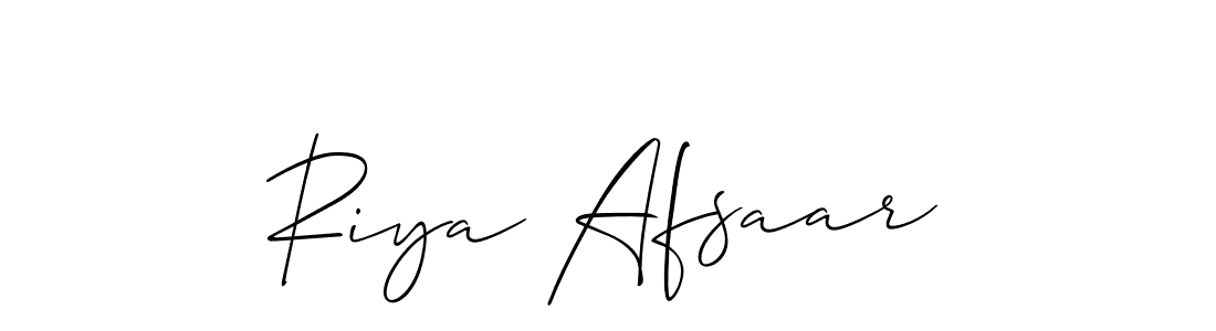 How to make Riya Afsaar signature? Allison_Script is a professional autograph style. Create handwritten signature for Riya Afsaar name. Riya Afsaar signature style 2 images and pictures png