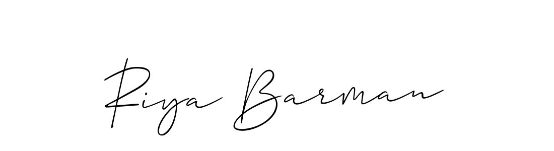 It looks lik you need a new signature style for name Riya Barman. Design unique handwritten (Allison_Script) signature with our free signature maker in just a few clicks. Riya Barman signature style 2 images and pictures png