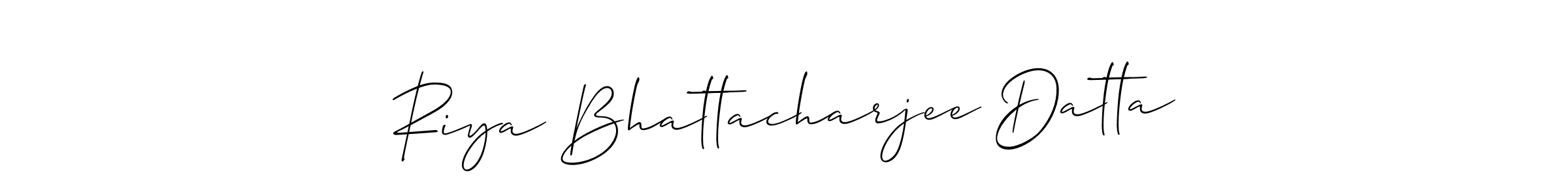 This is the best signature style for the Riya Bhattacharjee Datta name. Also you like these signature font (Allison_Script). Mix name signature. Riya Bhattacharjee Datta signature style 2 images and pictures png
