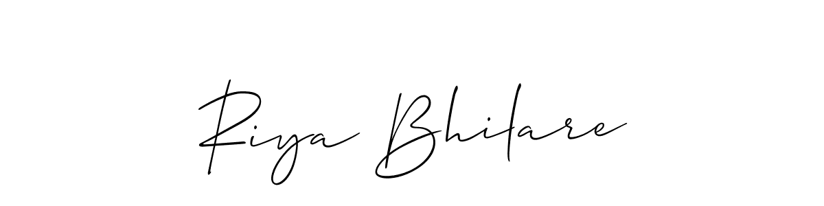 Also we have Riya Bhilare name is the best signature style. Create professional handwritten signature collection using Allison_Script autograph style. Riya Bhilare signature style 2 images and pictures png
