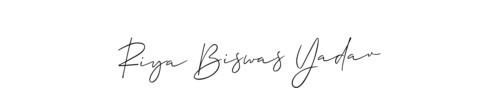 How to Draw Riya Biswas Yadav signature style? Allison_Script is a latest design signature styles for name Riya Biswas Yadav. Riya Biswas Yadav signature style 2 images and pictures png