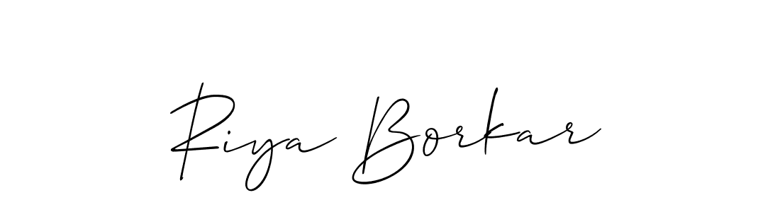 Make a beautiful signature design for name Riya Borkar. With this signature (Allison_Script) style, you can create a handwritten signature for free. Riya Borkar signature style 2 images and pictures png