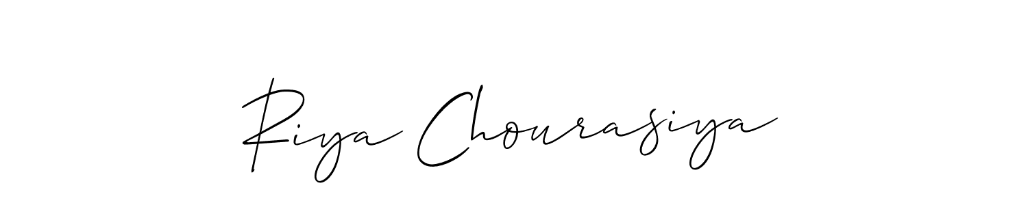 Make a beautiful signature design for name Riya Chourasiya. With this signature (Allison_Script) style, you can create a handwritten signature for free. Riya Chourasiya signature style 2 images and pictures png