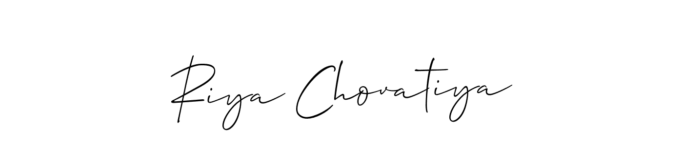 Best and Professional Signature Style for Riya Chovatiya. Allison_Script Best Signature Style Collection. Riya Chovatiya signature style 2 images and pictures png