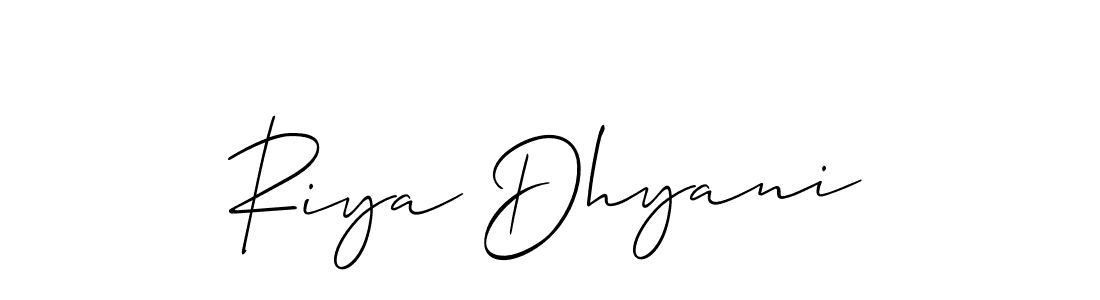 Riya Dhyani stylish signature style. Best Handwritten Sign (Allison_Script) for my name. Handwritten Signature Collection Ideas for my name Riya Dhyani. Riya Dhyani signature style 2 images and pictures png