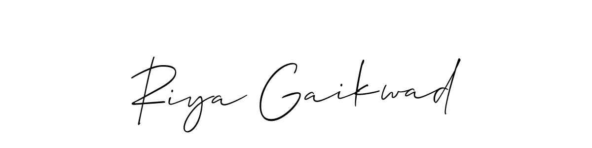 How to make Riya Gaikwad name signature. Use Allison_Script style for creating short signs online. This is the latest handwritten sign. Riya Gaikwad signature style 2 images and pictures png