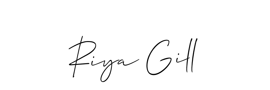 if you are searching for the best signature style for your name Riya Gill. so please give up your signature search. here we have designed multiple signature styles  using Allison_Script. Riya Gill signature style 2 images and pictures png
