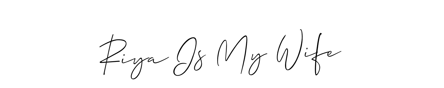 Also we have Riya Is My Wife name is the best signature style. Create professional handwritten signature collection using Allison_Script autograph style. Riya Is My Wife signature style 2 images and pictures png