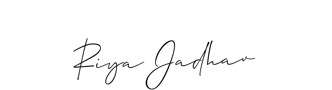Also You can easily find your signature by using the search form. We will create Riya Jadhav name handwritten signature images for you free of cost using Allison_Script sign style. Riya Jadhav signature style 2 images and pictures png