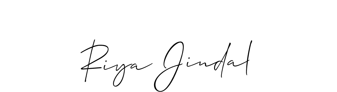 Use a signature maker to create a handwritten signature online. With this signature software, you can design (Allison_Script) your own signature for name Riya Jindal. Riya Jindal signature style 2 images and pictures png