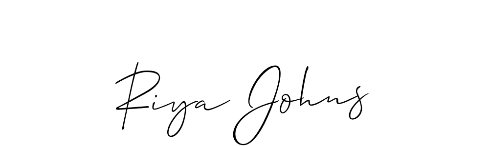 How to make Riya Johns signature? Allison_Script is a professional autograph style. Create handwritten signature for Riya Johns name. Riya Johns signature style 2 images and pictures png