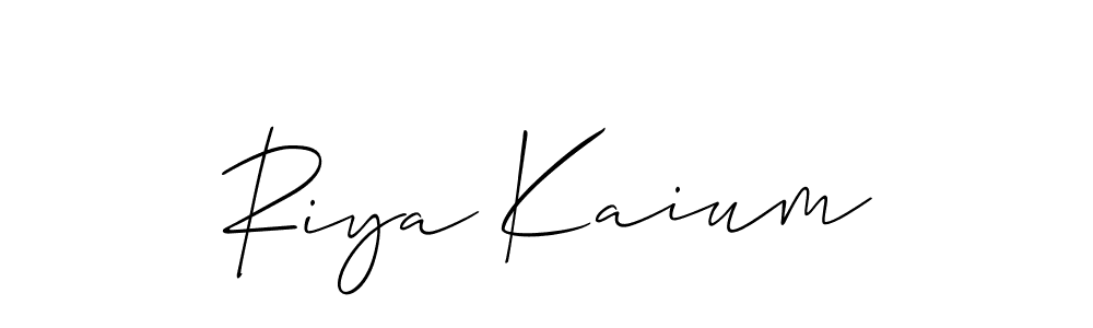 Use a signature maker to create a handwritten signature online. With this signature software, you can design (Allison_Script) your own signature for name Riya Kaium. Riya Kaium signature style 2 images and pictures png