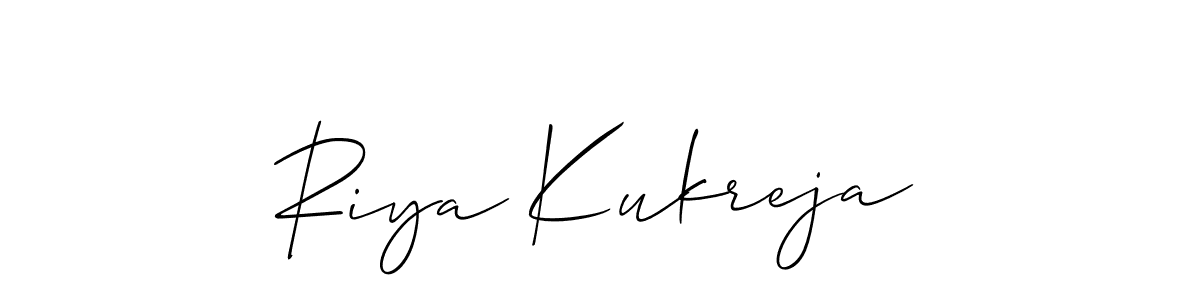 How to Draw Riya Kukreja signature style? Allison_Script is a latest design signature styles for name Riya Kukreja. Riya Kukreja signature style 2 images and pictures png