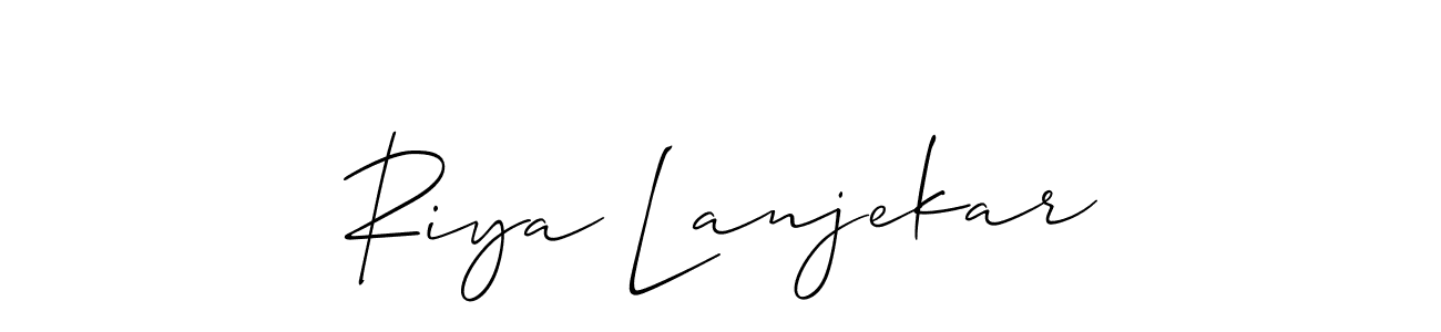 Create a beautiful signature design for name Riya Lanjekar. With this signature (Allison_Script) fonts, you can make a handwritten signature for free. Riya Lanjekar signature style 2 images and pictures png