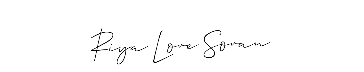 Riya Love Sovan stylish signature style. Best Handwritten Sign (Allison_Script) for my name. Handwritten Signature Collection Ideas for my name Riya Love Sovan. Riya Love Sovan signature style 2 images and pictures png